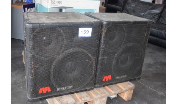 2 speakers DYNACORD, SRX 15,3, werking niet gekend